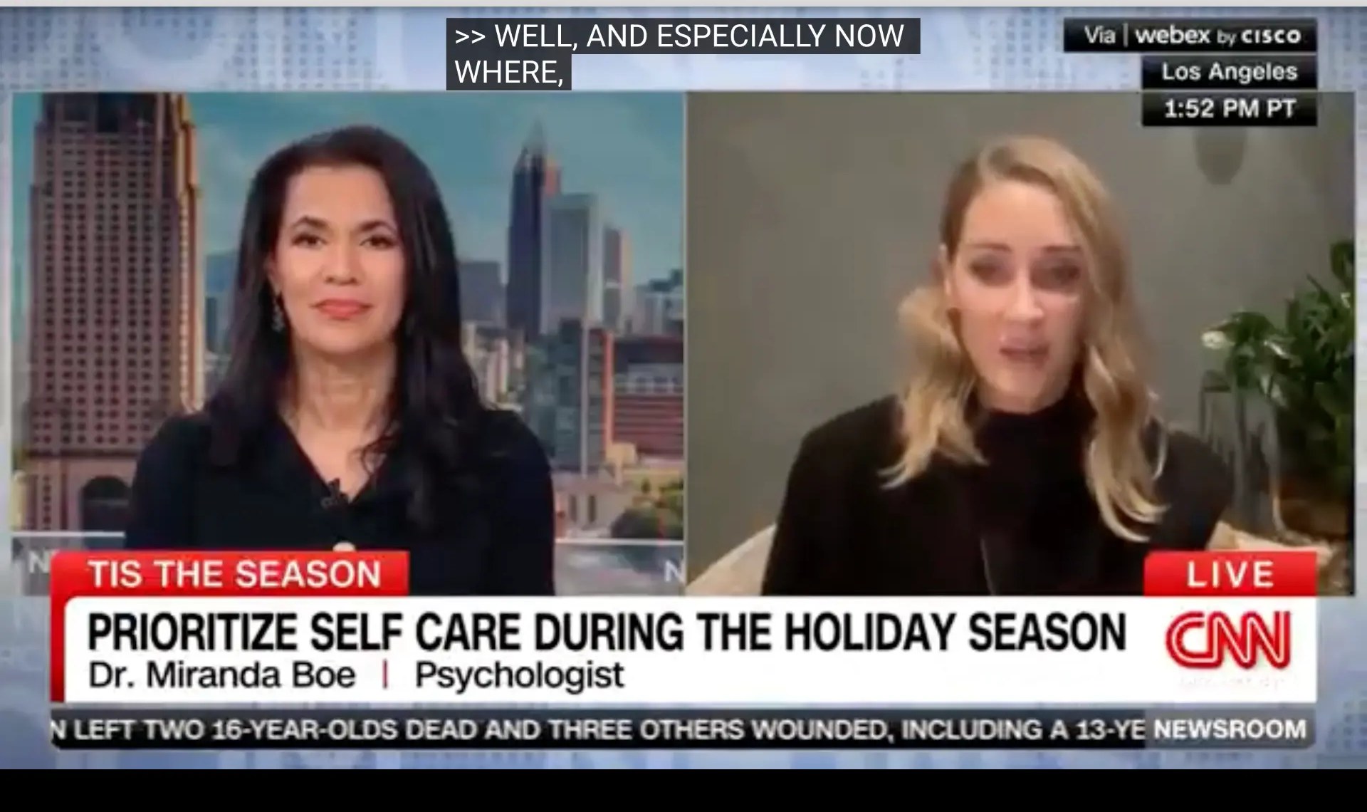 Dr. Miranda Boe appearing on CNN